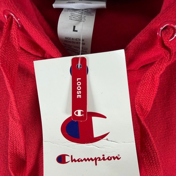 Champion Women's Cropped Fleece Zip-Up Sweatshirt - Tango Red L - Picture 7 of 13